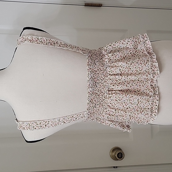 SHEIN Size S VCAY Shirred Back Frill Trim Ditsy Floral Top, Excellent Used Cond. - Picture 4 of 12